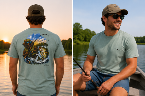 Bassmaster Beau | Chocolate Lab Fishing Tee