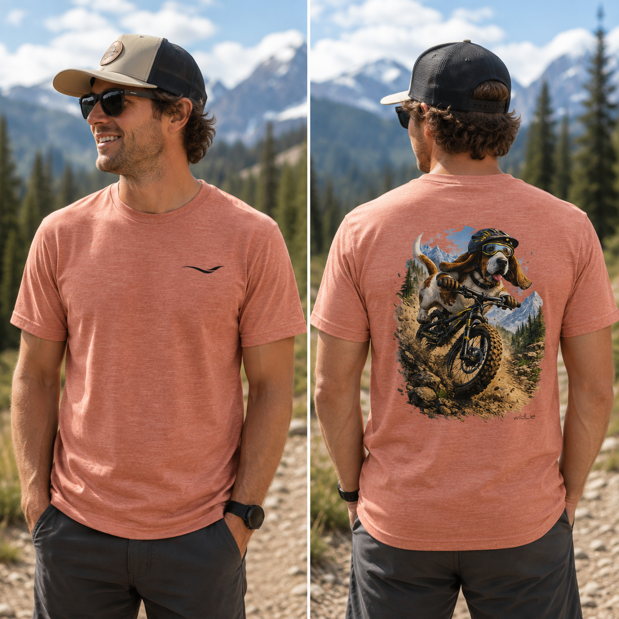 Winston on Wheels | Basset Hound Mountain Biking Tee